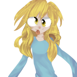 Size: 894x894 | Tagged: safe, artist:shizuka111, derpy hooves, human, g4, female, humanized, solo, tongue out