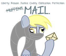 Size: 966x828 | Tagged: safe, artist:mtfc1029, derpy hooves, g4, cosplay, costume, female, homestuck, letter, mail, peregrine mendicant, simple background, solo, white background