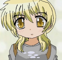 Size: 312x303 | Tagged: safe, artist:ferntail11, derpy hooves, human, g4, anime, female, hidamari sketch, humanized, solo