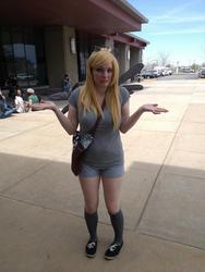 Size: 720x960 | Tagged: safe, artist:sai-chan10, derpy hooves, human, g4, bag, cosplay, irl, irl human, mailbag, photo