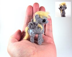 Size: 2754x2177 | Tagged: safe, artist:altearithe, derpy hooves, pegasus, pony, g4, amigurumi, crochet, cute, female, hand, irl, knit, mare, photo, plushie, small, tiny