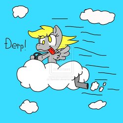 Size: 2449x2449 | Tagged: safe, artist:sonicbot, derpy hooves, pegasus, pony, g4, cloud, cloudy, driving, female, mare, sky, solo, steering wheel, tongue out