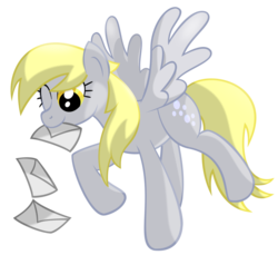 Size: 934x856 | Tagged: safe, artist:frezien, derpy hooves, pegasus, pony, g4, female, letter, mail, mare, solo