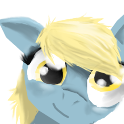 Size: 800x800 | Tagged: safe, artist:zombiebunny7, derpy hooves, pegasus, pony, g4, close-up, face, female, mare, solo