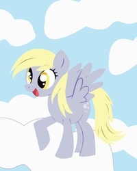 Size: 800x1000 | Tagged: safe, artist:chkimbrough, derpy hooves, pegasus, pony, g4, cloud, cloudy, female, mare, solo