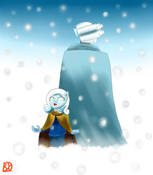 Size: 1024x1170 | Tagged: safe, artist:lordvader914, oc, oc:snowdrop, anthro, bionicle, crossover, kopaka, lego, snow, snowfall