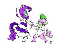 Size: 4950x3834 | Tagged: safe, artist:infinity-joe, rarity, spike, g4, female, male, salsa, ship:sparity, shipping, straight