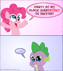 Size: 640x720 | Tagged: safe, artist:fr33z3dry, pinkie pie, spike, g4, derp