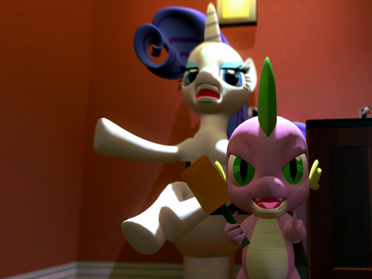 Mlp Rarity Poop #309737 - safe, artist:gmodspikeplz, rarity, spike, dragon, pony, g4 ...