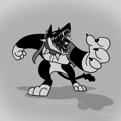 Size: 827x827 | Tagged: safe, artist:frankyding90, oc, oc only, oc:karl the diamond dog, diamond dog, monochrome, solo