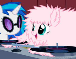 Size: 650x500 | Tagged: safe, artist:mixermike622, dj pon-3, vinyl scratch, oc, oc:fluffle puff, tumblr:ask fluffle puff, g4, ask, cute, flufflebetes, fluffy, ocbetes, tumblr