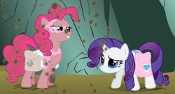 Size: 1280x693 | Tagged: safe, screencap, pinkie pie, rarity, dragonshy, g4