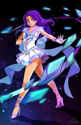 Size: 582x900 | Tagged: safe, artist:youkaiyume, rarity, human, g4, crystal, female, high heels, humanized, sailor moon (series), sailor rarity, sailor senshi, sailor uniform, shoes, solo, uniform