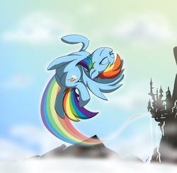 Size: 4000x3921 | Tagged: safe, artist:vicse, rainbow dash, g4, canterlot, female, flying, high res, solo