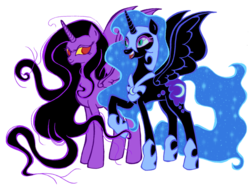 Size: 900x694 | Tagged: safe, artist:iamallyballybee, nightmare moon, g4, crossover, eris (sinbad), ponified, sinbad: legend of the seven seas