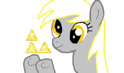 Size: 481x285 | Tagged: safe, artist:monolyth, derpy hooves, pegasus, pony, g4, female, mare, newbs can't triforce, the legend of zelda, triforce