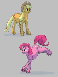 Size: 675x900 | Tagged: safe, artist:sayuri1314, applejack, pinkie pie, g4, unshorn fetlocks