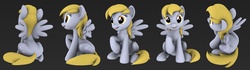 Size: 1674x470 | Tagged: safe, artist:hashbro, derpy hooves, pegasus, pony, g4, 3d, model, sitting