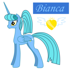 Size: 3543x3543 | Tagged: safe, artist:somashield, oc, oc only, oc:bianca, alicorn, pony, alicorn oc, cutie mark, female, horn, mare, tail, wings