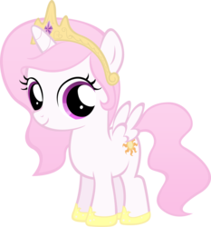 Size: 3049x3274 | Tagged: safe, artist:moongazeponies, princess celestia, pony, g4, cewestia, crown, cute, cutelestia, female, filly, jewelry, looking at you, pink-mane celestia, simple background, smiling, solo, transparent background, vector
