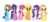 Size: 937x411 | Tagged: safe, artist:starrun, applejack, fluttershy, pinkie pie, rainbow dash, rarity, twilight sparkle, g4, mane six, recolor