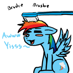 Size: 500x500 | Tagged: safe, artist:devious-stylus, rainbow dash, g4, aw yiss, brushie, doodle, simple background, toothbrush, transparent background, wingboner