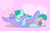 Size: 3316x2037 | Tagged: safe, artist:bluemeganium, rainbowshine, spring melody, sprinkle medley, pony, g4, cuddling, cute, eyes closed, female, heart, intertwined tails, lesbian, love, shipping, snuggling, sprinkleshine