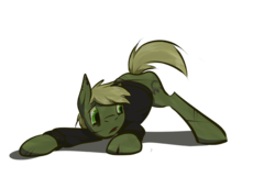 Size: 900x617 | Tagged: safe, artist:inlucidreverie, oc, oc only, oc:murky, pegasus, pony, fallout equestria, fallout equestria: murky number seven, clothes, cutie mark, hooves, male, open mouth, simple background, solo, stallion, transparent background