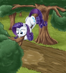 Size: 1860x2062 | Tagged: safe, artist:otakuap, rarity, g4, breaking, female, mud, scared, solo, this will end in tears, tree