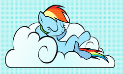 Size: 1092x657 | Tagged: safe, artist:retro melon, rainbow dash, g4, cloud, modern art, pop art, relaxing, roy lichtenstein, style emulation