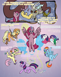 Size: 1040x1320 | Tagged: safe, artist:3dcensor, artist:rgevskiy, applejack, discord, fluttershy, opalescence, pinkie pie, rainbow dash, rarity, twilight sparkle, winona, alicorn, butterfly, pony, g4, body control, butt, comic, feather, hoof tickling, mane six, pinkamena diane pie, pinkamenacorn, pinkiecorn, plot, quill, race swap, rope, this will end in cupcakes, tickle party, tickle torture, tickling, xk-class end-of-the-world scenario