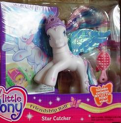 Size: 1008x1024 | Tagged: safe, star catcher, dancing in the clouds, g3, box, disclaimer, friendship ball, irl, my little pony logo, photo, text, tiara, toy, vhs, video