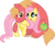 Size: 505x429 | Tagged: safe, artist:kenaibear, big macintosh, fluttershy, earth pony, pony, g4, hug, larger male, male, ship:fluttermac, shipping, size difference, smaller female, stallion, straight