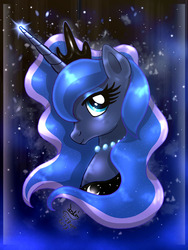 Size: 900x1200 | Tagged: safe, artist:joakaha, princess luna, g4, female, portrait, solo