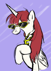 Size: 593x820 | Tagged: safe, artist:tetrapony, oc, oc only, oc:fausticorn, lauren faust, madame fauster, solo, swag