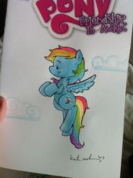 Size: 764x1024 | Tagged: safe, artist:katie cook, rainbow dash, pegasus, pony, g4, female, signature, solo, traditional art