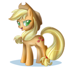 Size: 1316x1272 | Tagged: safe, artist:anthocat, applejack, earth pony, pony, g4, female, looking at you, mare, simple background, solo, transparent background