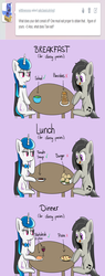 Size: 800x2100 | Tagged: safe, artist:verminshy, dj pon-3, octavia melody, vinyl scratch, g4, bow, food, ponies eating meat, swapped cutie marks, tumblr