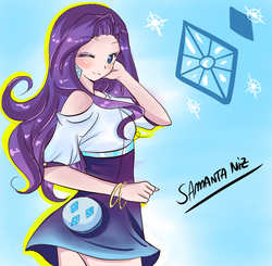 Size: 1000x979 | Tagged: safe, artist:keitenstudio, rarity, human, g4, female, humanized, solo