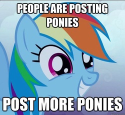Size: 625x576 | Tagged: safe, edit, edited screencap, screencap, rainbow dash, pegasus, pony, g4, female, image macro, mare, meme, mods are asleep, mods are asleep post ponies, post ponies, solo, text, watermark
