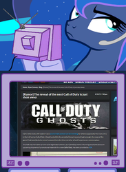 Size: 439x600 | Tagged: safe, princess luna, gamer luna, g4, another bucking cod, call of duty, exploitable meme, screwattack.com, tv meme