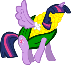 Size: 410x374 | Tagged: safe, artist:poisonedantidot3, twilight sparkle, alicorn, pony, g4, corn, female, mare, pun, twilight sparkle (alicorn), visual pun