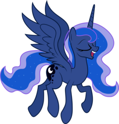 Size: 6000x6260 | Tagged: dead source, safe, artist:fehlung, artist:kp-shadowsquirrel, princess luna, g4, .svg available, absurd resolution, eyes closed, female, happy, missing accessory, simple background, singing, solo, transparent background, vector