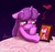 Size: 762x715 | Tagged: safe, artist:furboz, north star, pinkie pie, pony, unicorn, g4, blushing, female, floating heart, floppy ears, heart, lesbian, mare, northpie, picture, shipping, smiling, table, wavy mouth