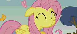 Size: 500x222 | Tagged: safe, artist:superedit, edit, edited screencap, screencap, fluttershy, pinkie pie, earth pony, pegasus, pony, g4, season 3, too many pinkie pies, animated, duo, female, kiss edit, kiss on the lips, kissing, lesbian, mare, ship:flutterpie, shipping, squishy, squishy cheeks, the great and powerful superedit, wingboner