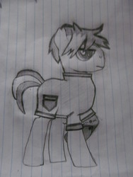 Size: 3240x4320 | Tagged: safe, artist:kroz, oc, oc only, earth pony, pony, prosthetic limb, prosthetics, solo