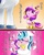 Size: 800x1000 | Tagged: safe, artist:naoki, princess cadance, shining armor, pony, g4, anime, bipedal, crying, filly, happy, hug, japanese