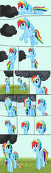 Size: 1200x4050 | Tagged: safe, artist:xxdark-angelx, rainbow dash, g4, blushing, comic, female, male, prank, rain, rainbow blitz, rule 63, self ponidox, selfcest, ship:dashblitz, shipping, straight, wet mane, wtf