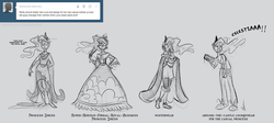 Size: 1280x571 | Tagged: safe, artist:egophiliac, princess luna, human, g4, clothes, design, dress, humanized, monochrome