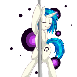 Size: 900x905 | Tagged: safe, artist:tehasshole, dj pon-3, vinyl scratch, pony, unicorn, g4, female, mare, solo, stripper pole